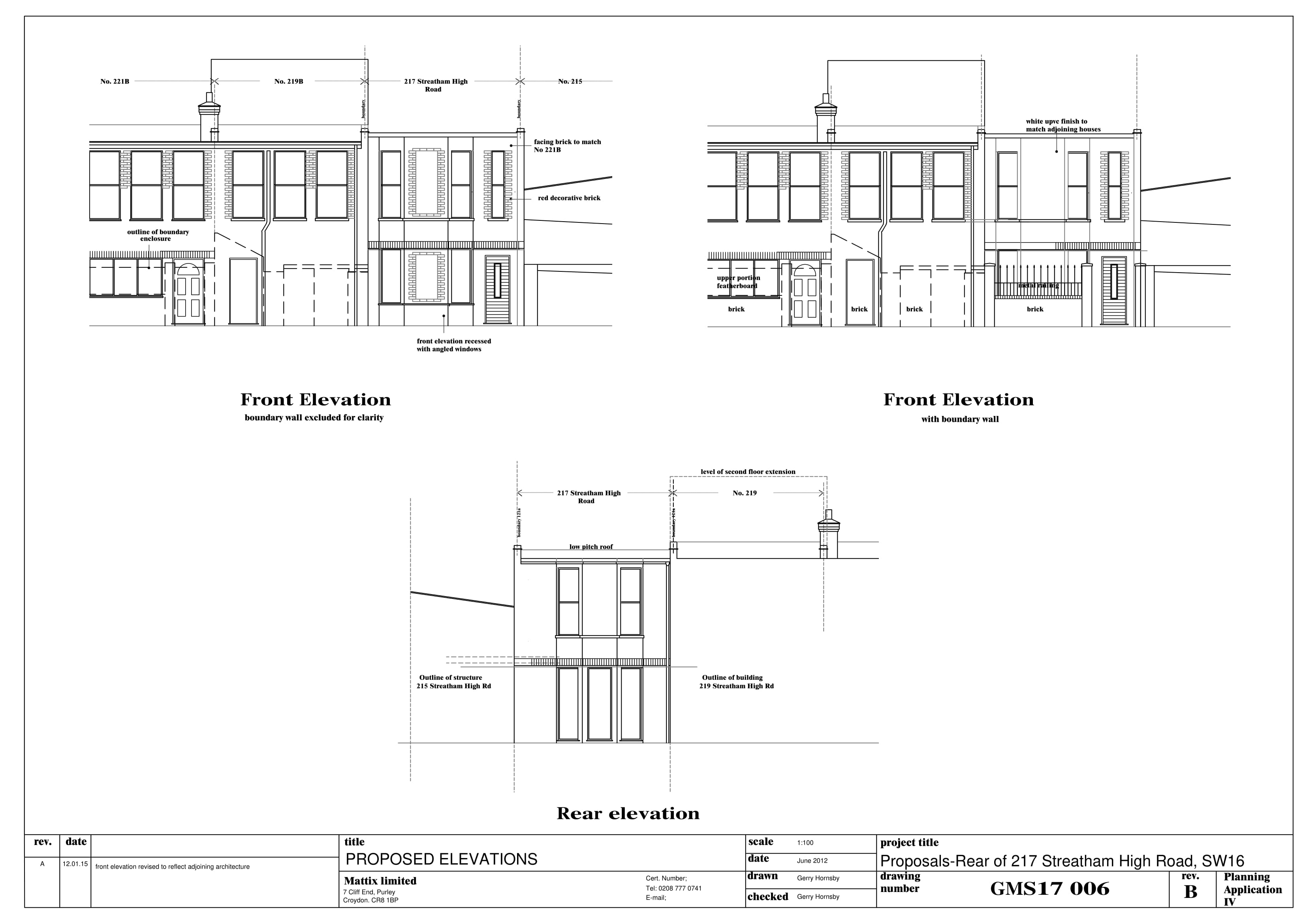 Modern Home Plan - Front & Rear Elevation