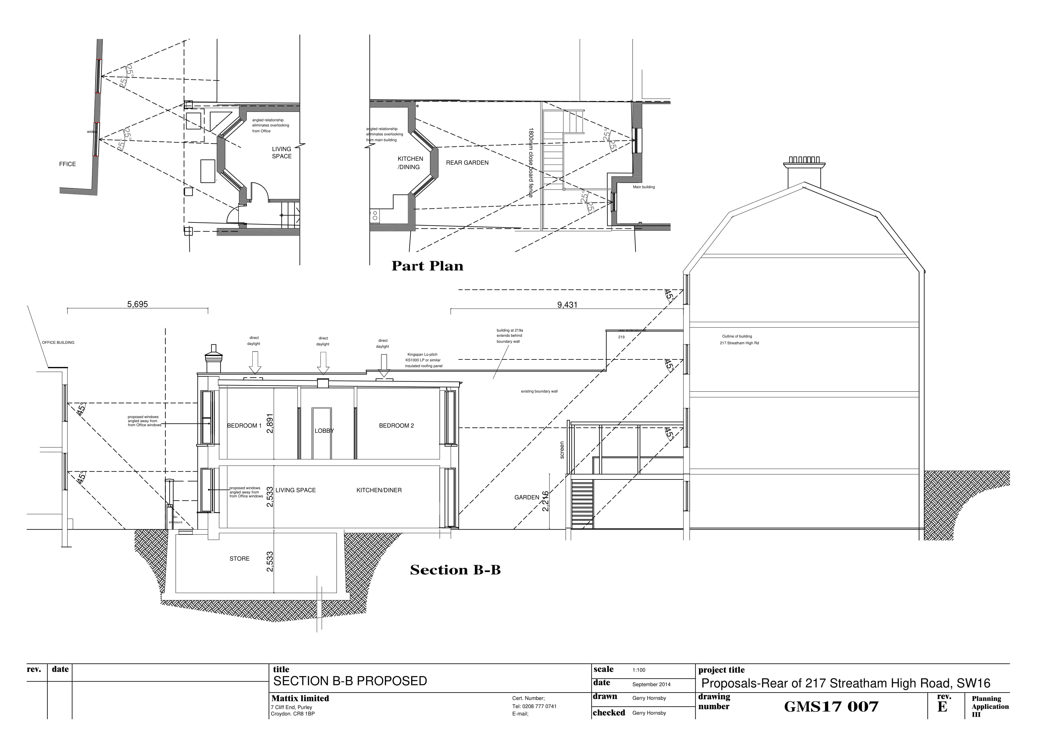 Modern Home Plan - Section B-B